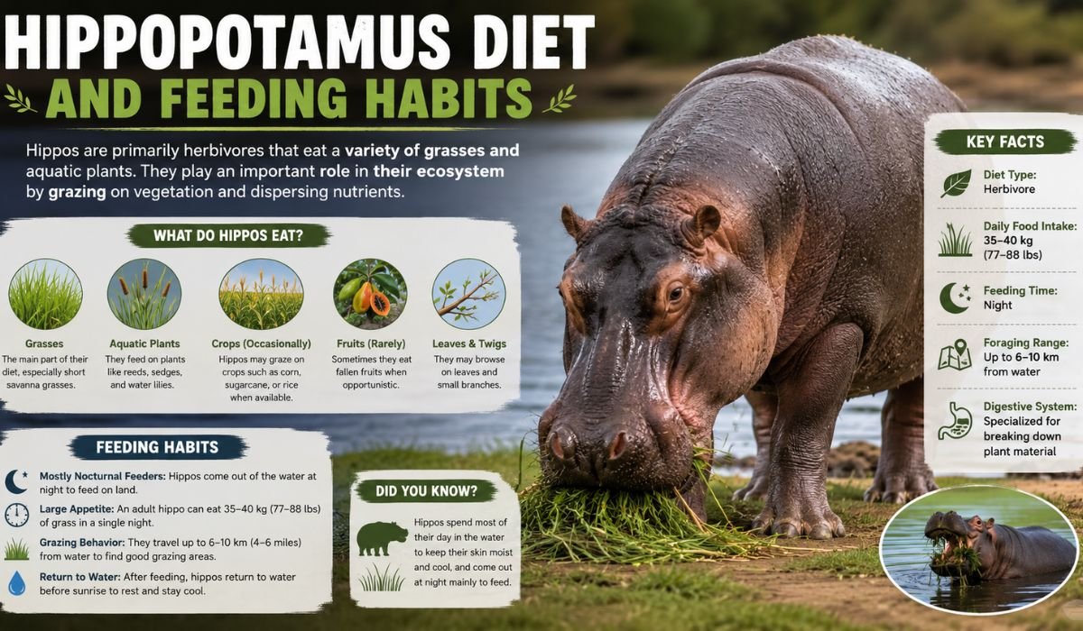 Hippopotamus Diet and Feeding Habits