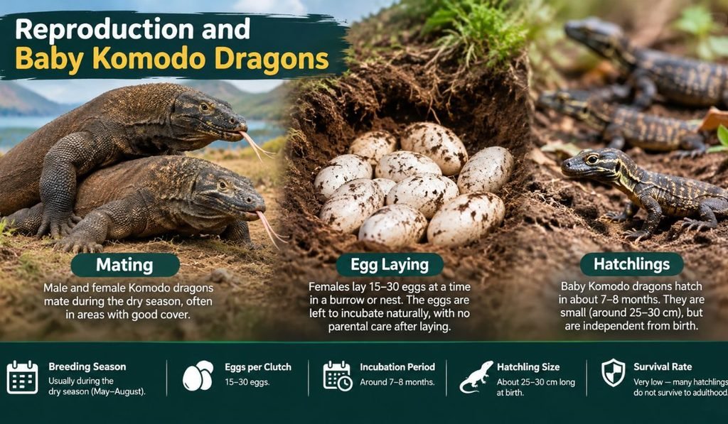Reproduction and Baby Komodo Dragons