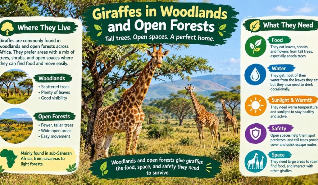 Giraffes in Woodlands and Open Forests
