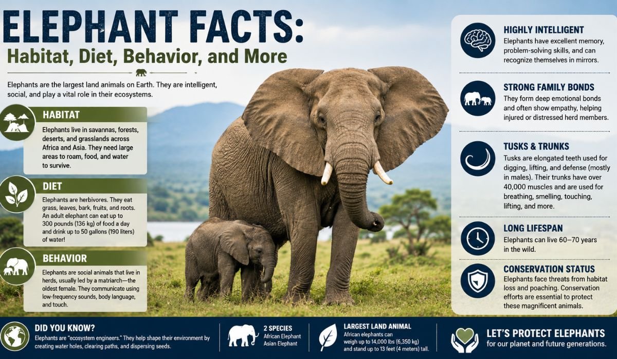 Elephant Facts: Habitat, Diet, Behavior, and More