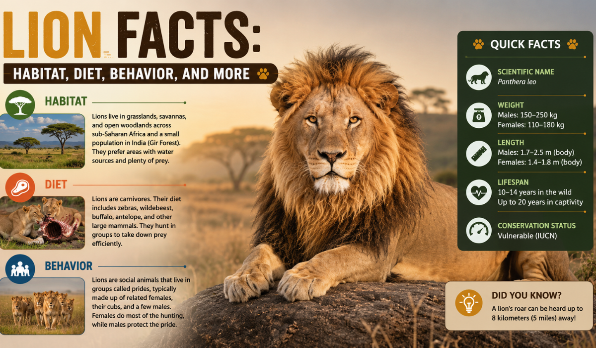 Lion Facts: Habitat, Diet, Behavior, and More
