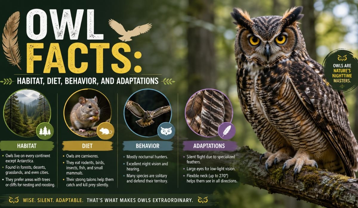 Owl Facts: Habitat, Diet, Behavior, and Adaptations