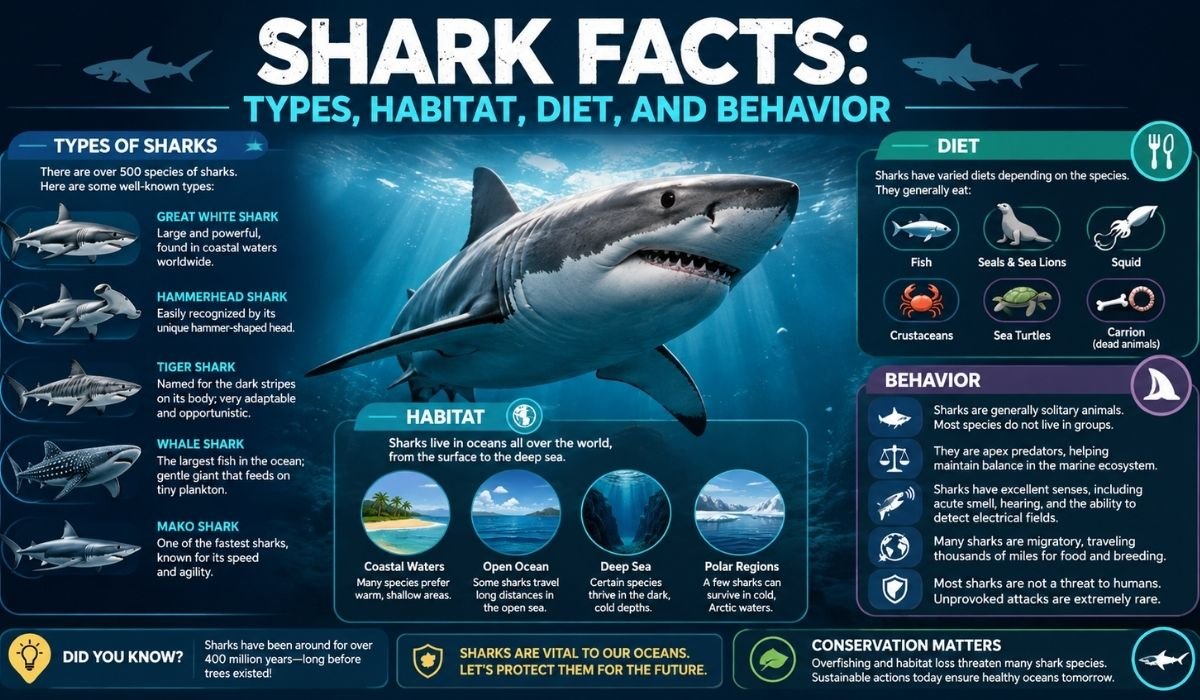 Shark Facts: Types, Habitat, Diet, and Behavior