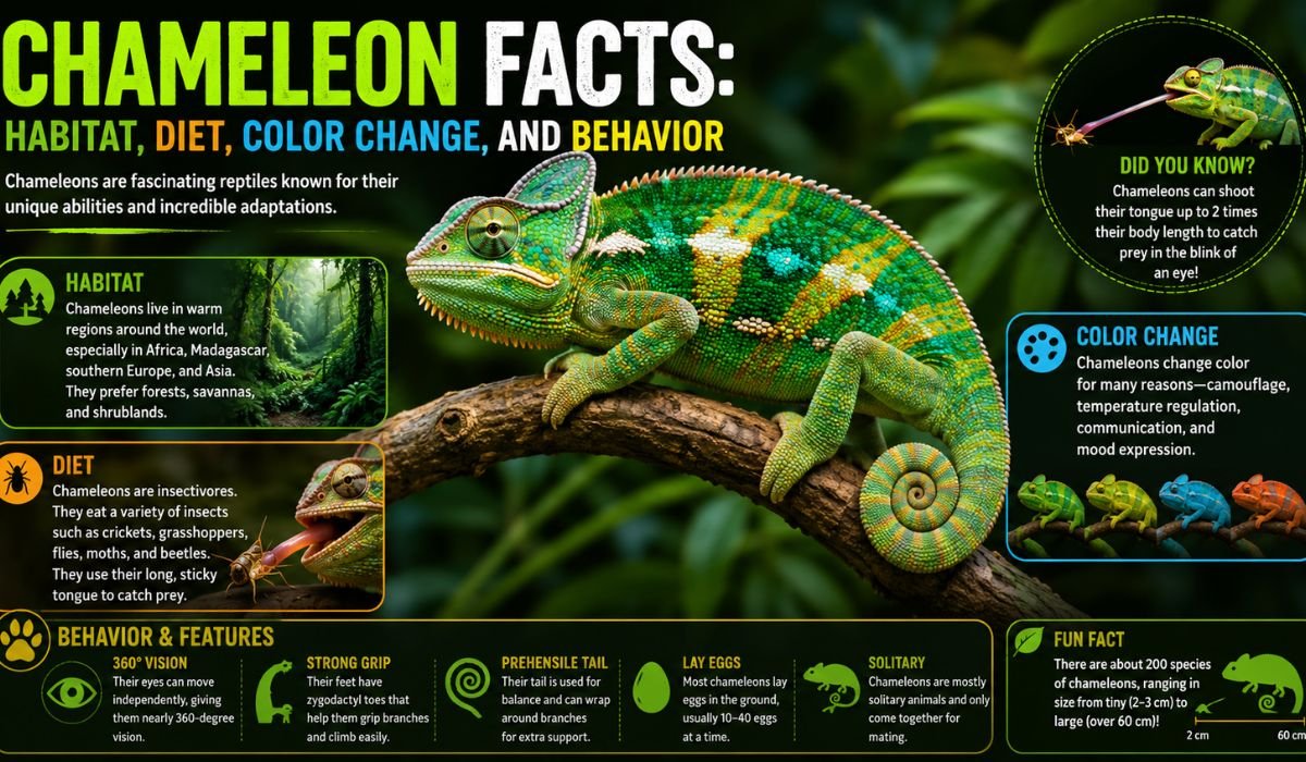 Chameleon Facts: Habitat, Diet, Color Change, and Behavior