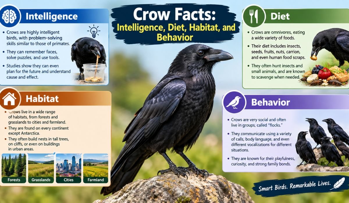 Crow Facts: Intelligence, Diet, Habitat, and Behavior