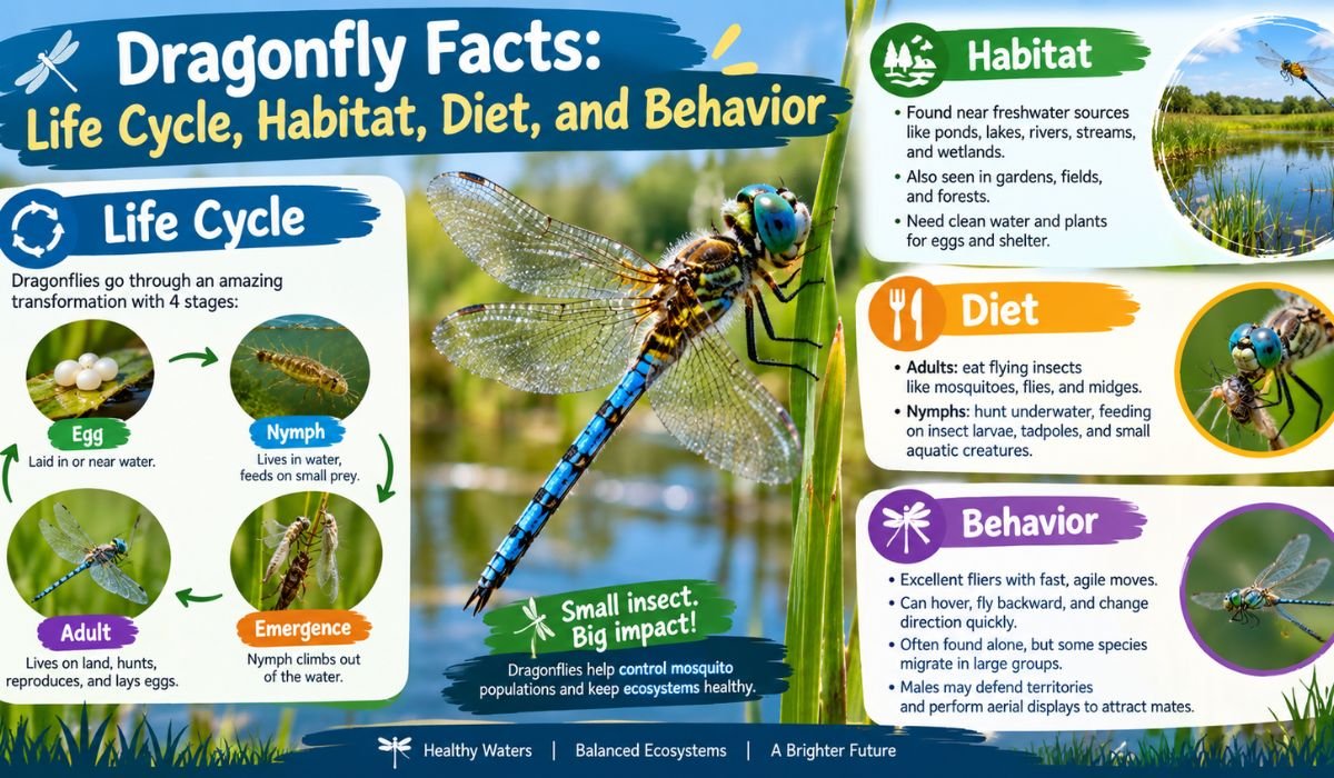 Dragonfly Facts: Life Cycle, Habitat, Diet, and Behavior