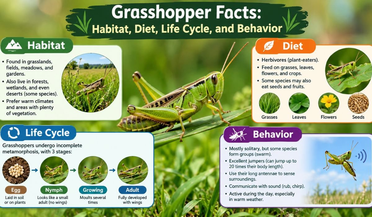 Grasshopper Facts: Habitat, Diet, Life Cycle, and Behavior