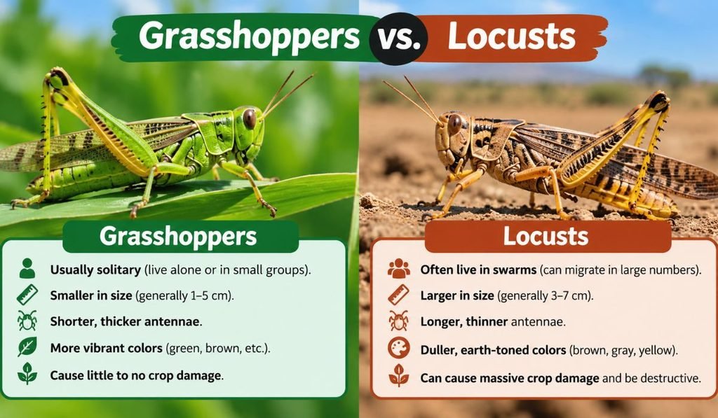 Grasshoppers vs. Locusts