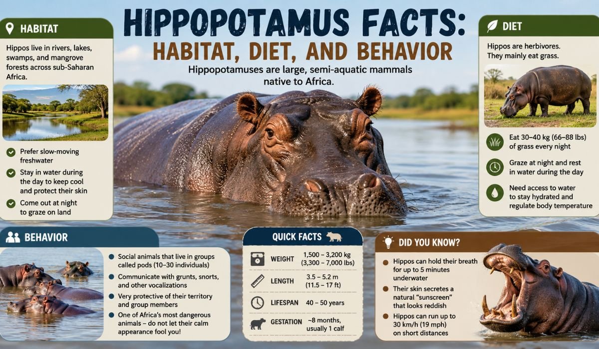 Hippopotamus Facts: Habitat, Diet, and Behavior