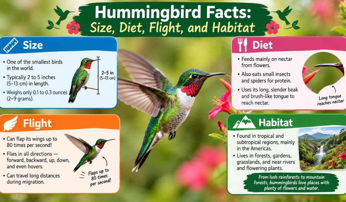 Hummingbird Facts: Size, Diet, Flight, and Habitat