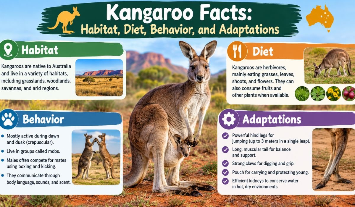 Kangaroo Facts: Habitat, Diet, Behavior, and Adaptations