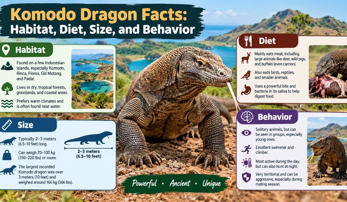 Komodo Dragon Facts: Habitat, Diet, Size, and Behavior