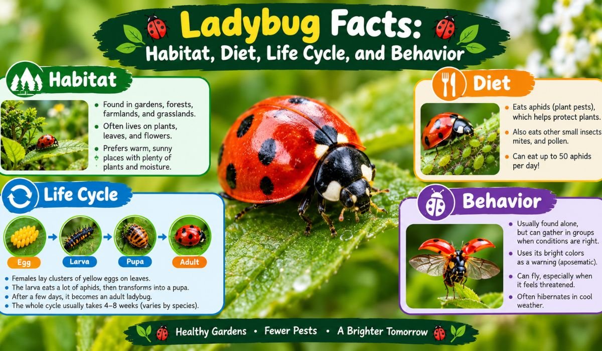 Ladybug Facts: Habitat, Diet, Life Cycle, and Behavior