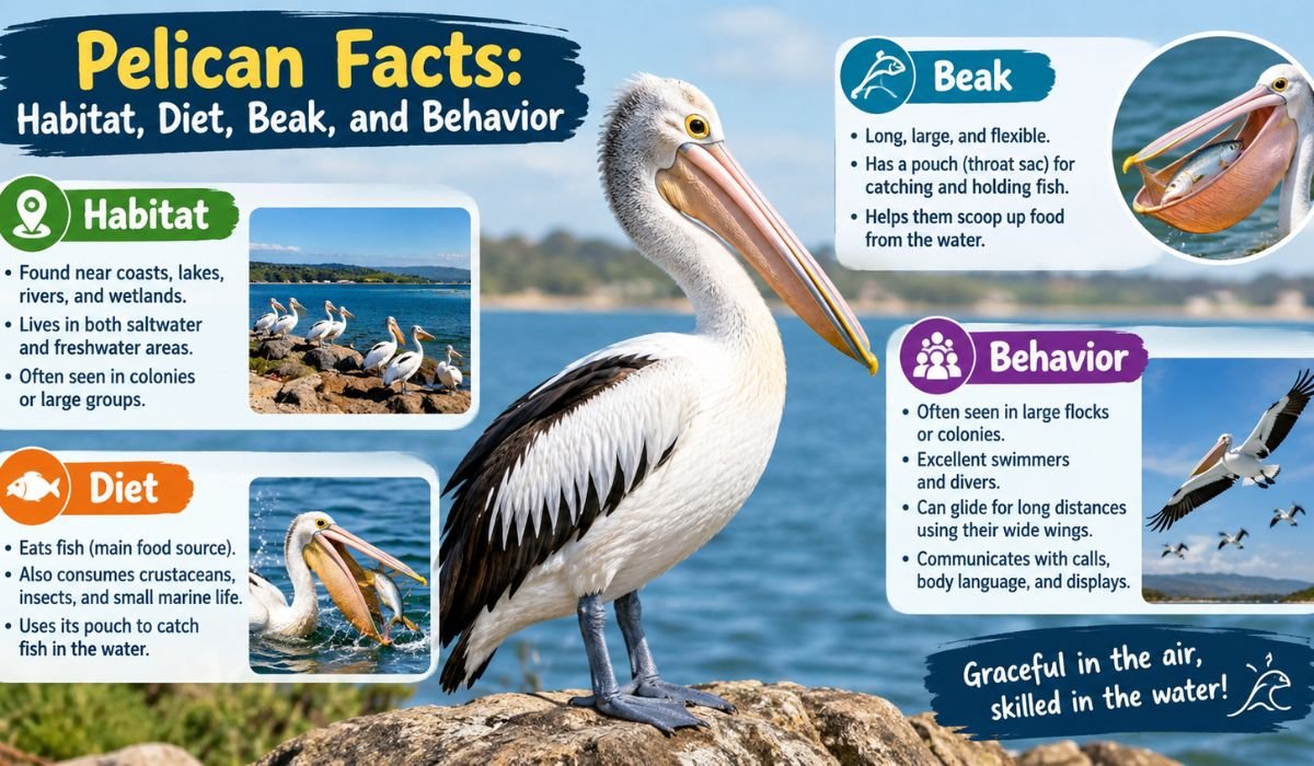 Pelican Facts: Habitat, Diet, Beak, and Behavior