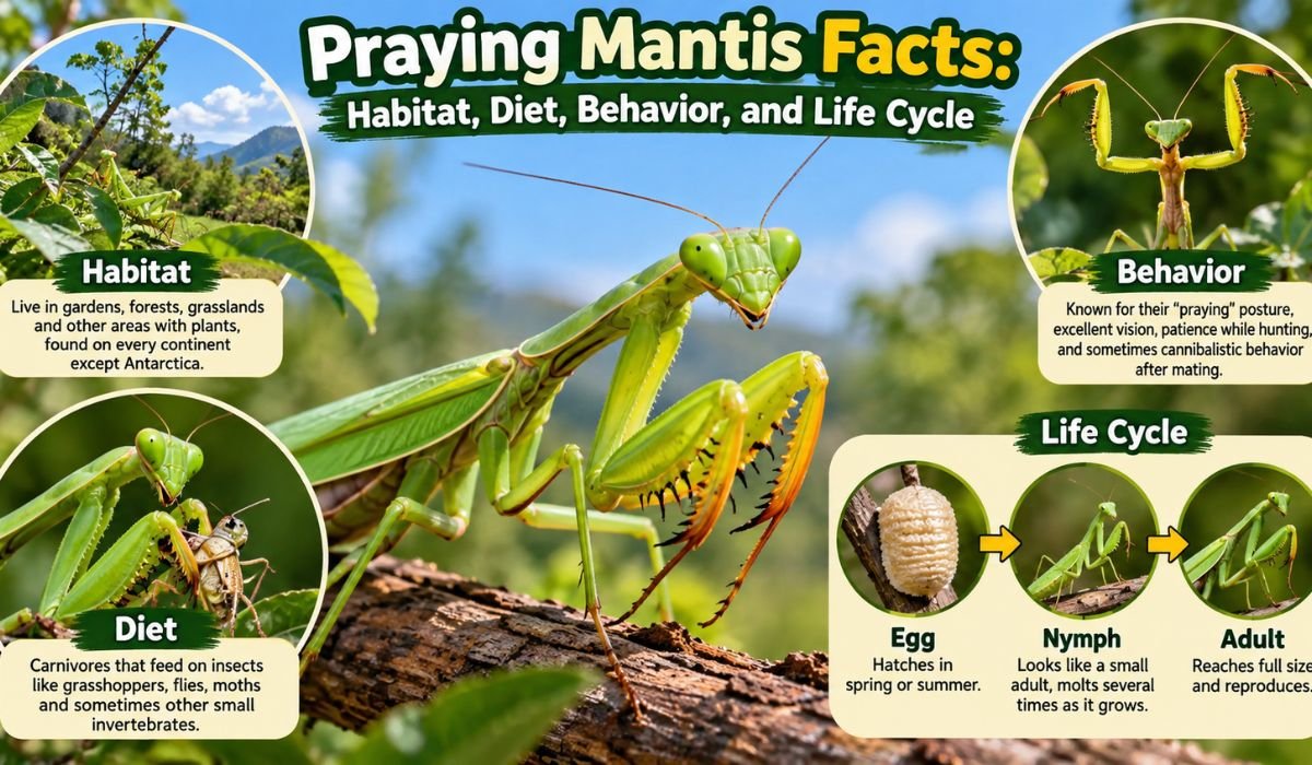 Praying Mantis Facts: Habitat, Diet, Behavior, and Life Cycle