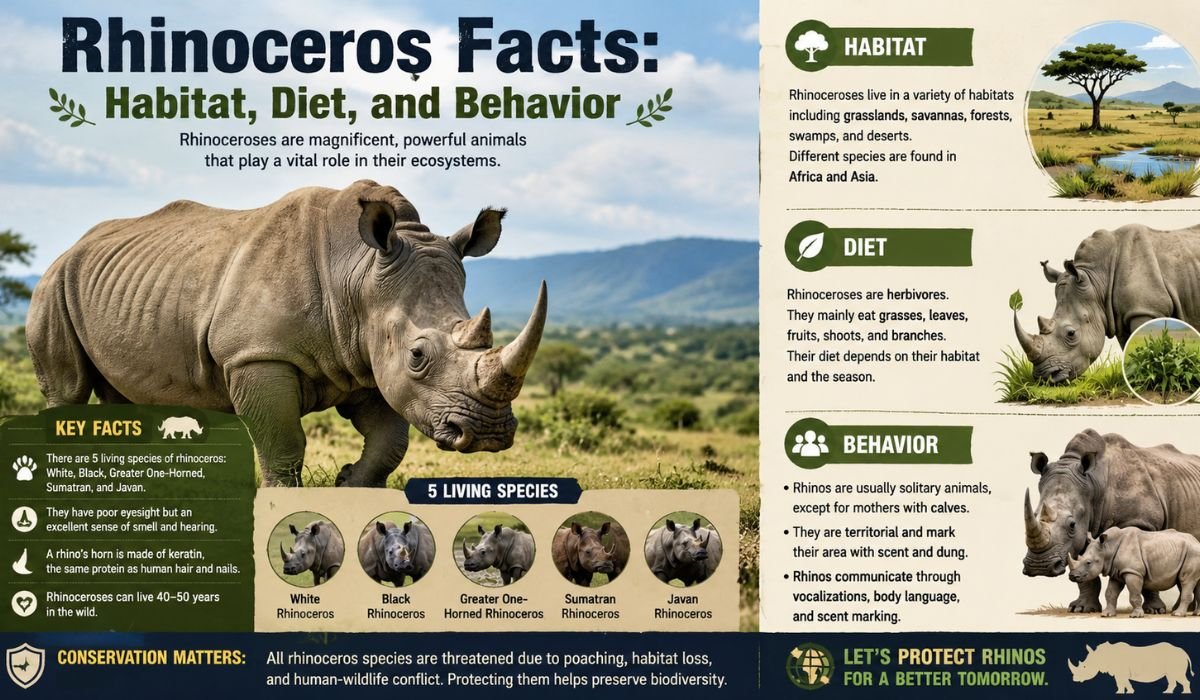 Rhinoceros Facts: Habitat, Diet, and Behavior