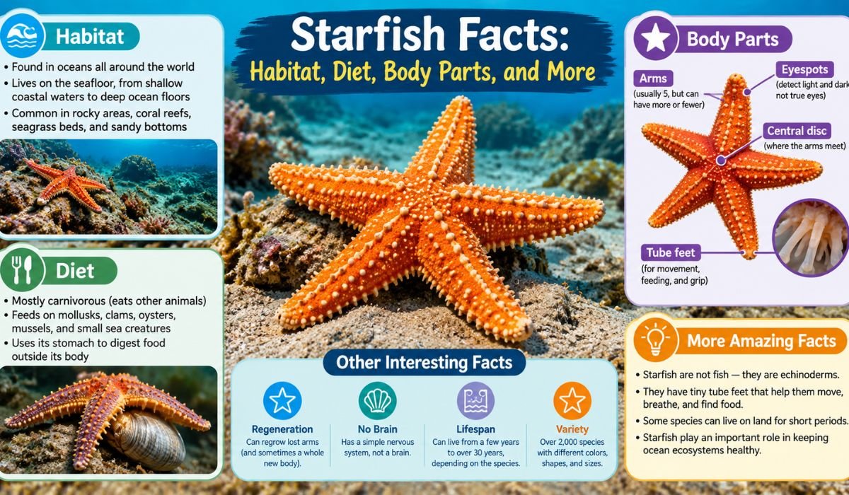 Starfish Facts: Habitat, Diet, Body Parts, and More