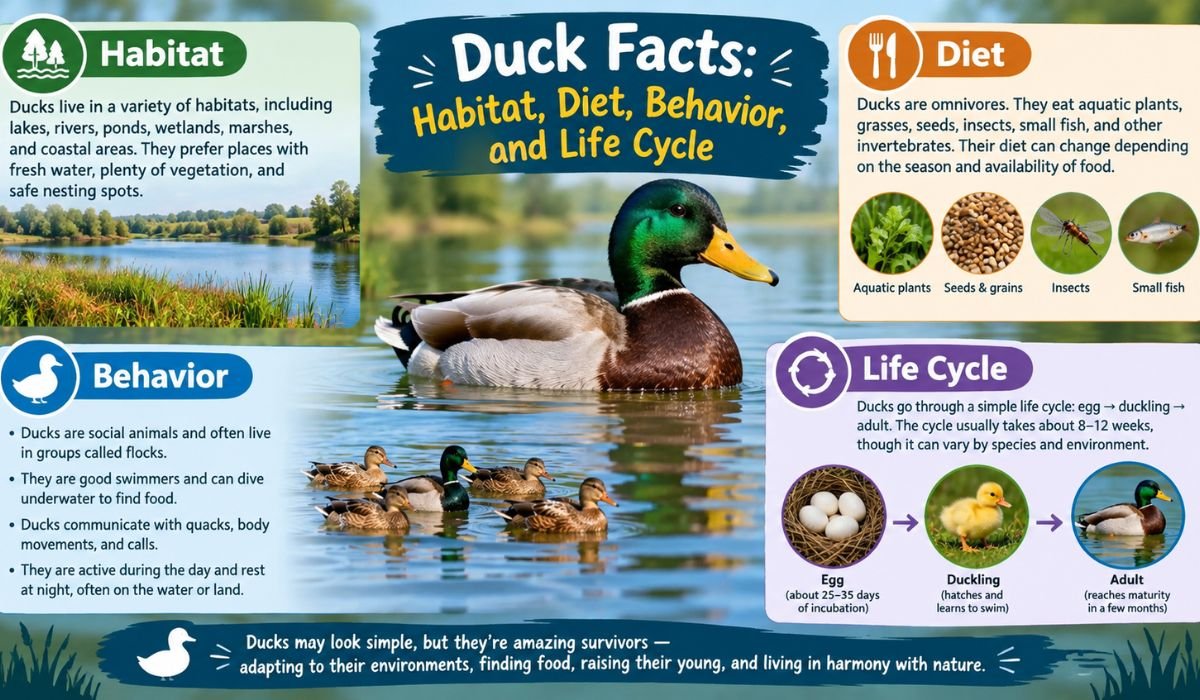 Duck Facts: Habitat, Diet, Behavior, and Life Cycle